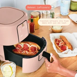 [4.5L Air Fryer] INTETEIN 1pc 4.5L Air Fryer, Less Oil for Healthy EatingSuitable for Baked Chicken, French Fries, Chicken Wings. Omni-directional Turbo Circulation Mode, 800 Watts Of Power, Uniform Motor Drive Technology8
