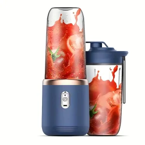 USB Rechargeable Electric Juicer & Mini Portable Mixer - 27.05oz Dual-Use Blender with 14-Blade Quick Juicing, Compact Design for Smoothies, Milkshakes, Juices - Kitchen Appliance with Ergonomic Handle & Carrying Strap, Smoothie Maker, Sleek Appliance, Du