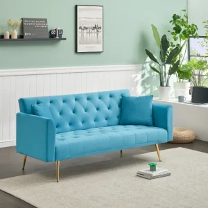Modern Lazy Chair with Ottoman, Upholstered Lounge Accent Chair with Armrests and Side Pocket, Leisure Sofa Reading Chair with Footrest for Small Space, Corner Chair