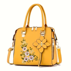 Ladies' Fashion Handbag And Wallet Set with Adjustable Strap, Crossbody Bag, Spacious Shoulder Bag, Hardware Lock Accents - Ideal for Shopping, Travel, Commuting, And Gift-Giving