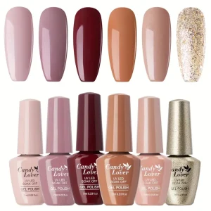 FOUR LILY 0.34oz Light Pink Jelly Nail Gel Polish - Semi-Permanent Translucent Nude Pink Nail Art, Soak Off LED Lamp Curable, Unscented, Long-Lasting Shine, Glossy Finish, for Manicure & Pedicure, Nail Polish Gel