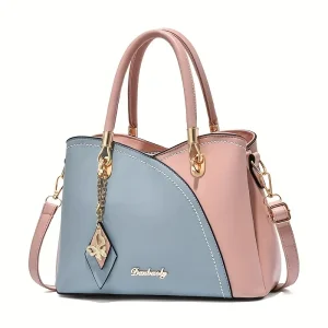 3pcs Personalized Monogram Letter & Butterfly/Floral Custom Name Women's Luxury Handbag Set - Golden-Tone Hardware, Detachable Wallet & Tote/Shoulder Bag, Elegant Gift for Mother's Day, Birthdays Black/Coffee/Pink, Handbags For Women, Ladies Handbags, B