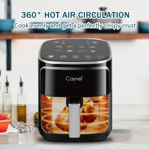 Digital Air Fryer 8.5 - Qt Stainless Steel Air Fryer, Black, Dual Air Fryer, Air Fryer Small, Small Air Fryer for Trailer, Double Air Fryer, Home Cooking, Quick Meals, Modern Kitchen Gadget, Compact Design, Premium Finish, Sturdy Build
