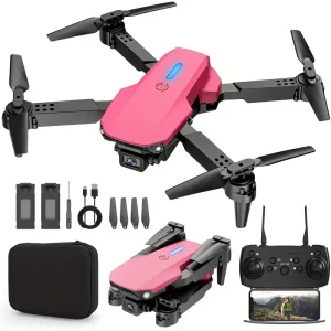Professional Drone Dual 4K HD Cmarea Adult Folding Remote Control Quadcopter Equipped with Anti-shake Gimbal, GPS Intelligent Retrieval, Super Brushless Motor, Track Flight, Follow Me, Gesture Photo Taking, Long Battery Life, 2 Batteries, Can Be Used