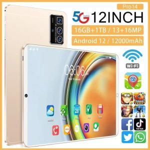 [10.1-Inch Android Tablet] 10.1-Inch Android 15 Tablet, Quad-Core Processor, 12GB 3GB + 9GB Expansion RAM, 64GB ROM Storage, Dual Cameras, IPS1280*800, Type-C Charging, 6000Mah Battery Life, Comes with Keyboard, Mouse, Case, Stylus, Tablet, Pad