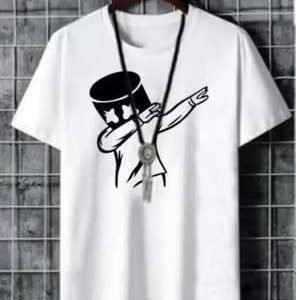 Men'S Short-Sleeve T-Shirt with a Wild Goose Pattern Print on The Collar, Perfect for Summer Outings, a Versatile Casual Short-Sleeve Four-Piece Set.