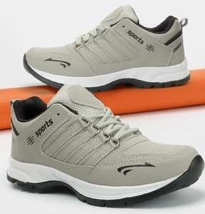 Men'S Classic White & Beige Low-Top Sneakers - Lace-Up Casual Shoes with Beige/White Colorway, Durable MD Sole & Cushioned Fabric Lining