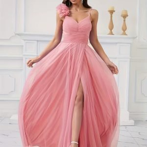 Women'S Elegant Floor-Length Evening Gown - Long Formal Party Dress with Stand Collar & Train, Sequin-Embellished Mermaid/Train Hem, All-season Wedding, Prom, Gala, Awards Ceremony, Performance, Bridesmaid, Hostess - Luxury Evening Wear