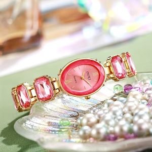 Deesio Women's Automatic Chain Mechanical Watch with Calendar, Fashionable and Exquisite Full Stainless Steel Mirror Finish Accessory for Ladies, Perfect Gift for Valentine's Day, Christmas, Thanksgiving, Anniversary