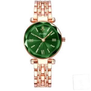 6pcs Women'S Elegant Watch & Jewelry Set - Quartz Watch with Heart-Shaped Bezel, -Accented Dial, Faux Leather Strap & Matching Bracelet, Necklace, Ring & Earrings - Luxury Gift Box Included, Dainty Everyday & Special Occasion Jewelry Collection Bat
