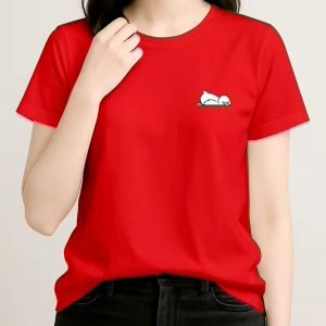 Five-Piece 2025 European And American Fashion Ladies Tops Casual Loose Printed V-Neck Short-Sleeved T-Shirt