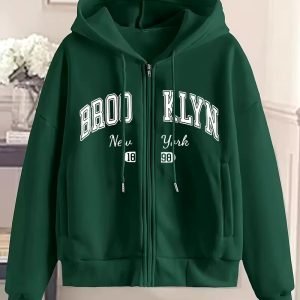 [4pcs Casual Hooded Sweatshirts] Set of 4 Women'S Casual Hooded Sweatshirts, Polyester Knit Fabric, All-Season Comfort, with Heart Print, for Adult Pullover Tops