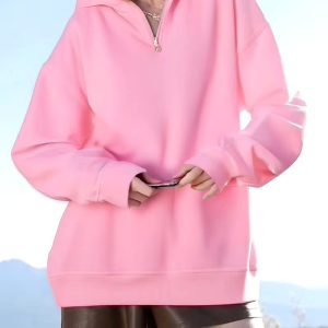3-Pack Women's Hooded Sweatshirts, Casual Long Sleeve Pullover with Pockets, Geometric Pattern, Polyester, Knit Fabric, Fall/Winter Fashion, Hooded Pullover Sweatshirts