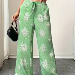 Women's Oversized Retro Plaid Cargo Pants, Wide-Leg Y2K Streetwear Trousers with Multi-Pocket Design, Elastic Waist & Machine Washable, Non-Breathable Fabric All-Season Workwear, Purple/Black/White/Beige Checkered Pattern, Pants For Women, Fall Clothes Fo