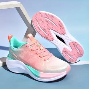 Women'S Rhinestone-Embellished Chunky Platform Dad Sneakers - Vibrant Yellow High-Top Lace-Up Running Shoes with Thick Rubber Sole, Breathable Fabric Upper & Synthetic Insole for Casual, Sporty & Versatile Wear, Ladies Sneakers