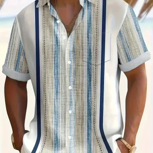 [4pc Coconut Tree T-Shirt] Four-Piece Set Men's Fashion Coconut Tree Print Crew Neck Short Sleeve T-Shirt, Summer Outing