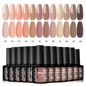 [Shiny Gel Polish] Long-Lasting Semi-Permanent Glitter Sequins Gel Nail Polish | Shiny Spring & Summer Colors, All-in-one for Manicure Nail Art Varnish, Soak Off Nail Lacque