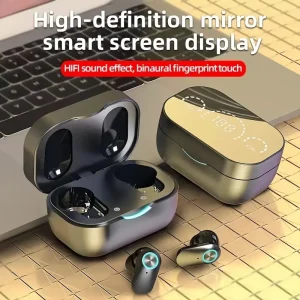 Wireless Earbuds - 40H Long-Lasting Battery, 5.3 Stereo Bass, Dual Mic for Crystal-Clear Calls, USB-C Fast Charging, LED Display, Sweat-Resistant In-Ear Sports Headset