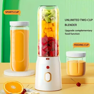 US Portable Mini Rechargeable Electric Juicer - Fresh Juice Blender Bottles, Portable Blender For Shakes And Smoothies With USB Rechargeable, 6 Stainless Steel Blades, Suitable For Kitchen Personal Blenders & Juicer, Gym, Office, Traveling